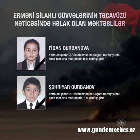 Ermənilərin açdığı atəş nəticəsində 2 məktəbli həlak olub
