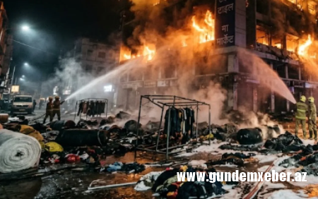 Maaşı verilmədiyi üçün bazarı yandırdı